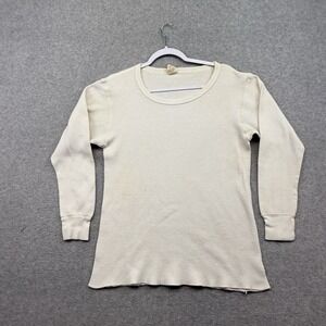 Vintage St Johns Bay Thermal Waffle Knit Long John Shirt White Men's L 80s 90s